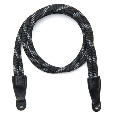 Double Rope Camera Strap in a loop with metal rings ##duotonecharcoalring