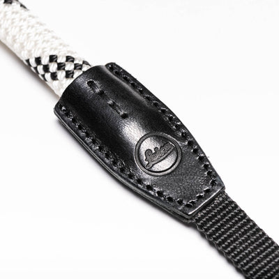 Leather end of rope strap with webbing and Leica embossing 