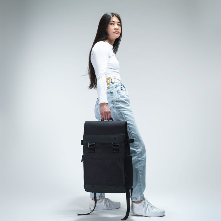 Cooperative:  black vinyl backpack. HelioFlex Backpack - Base – COOPH main image 4