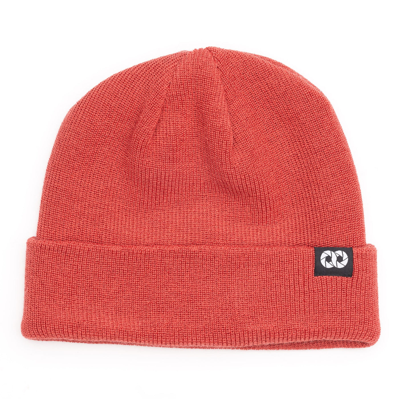 Salmon beanie with cooph logo on a white background 