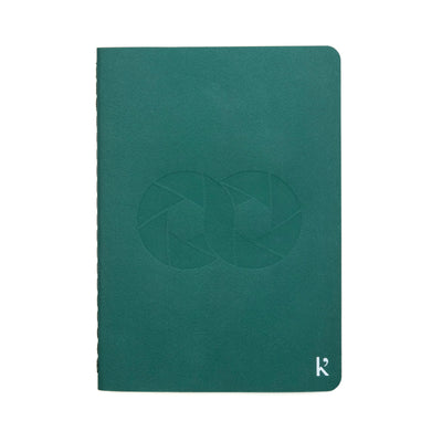 Front cover of notebook with COOPH engraving in Moss Green 