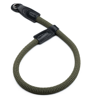Rope Camera Hand Strap in a loop with metal ring ##armygreenring