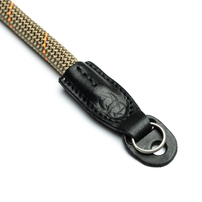 Leather ends of rope strap with steel ring and COOPH embossing  
