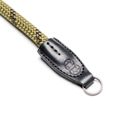 Leather end of rope strap with steel ring and Leica embossing  