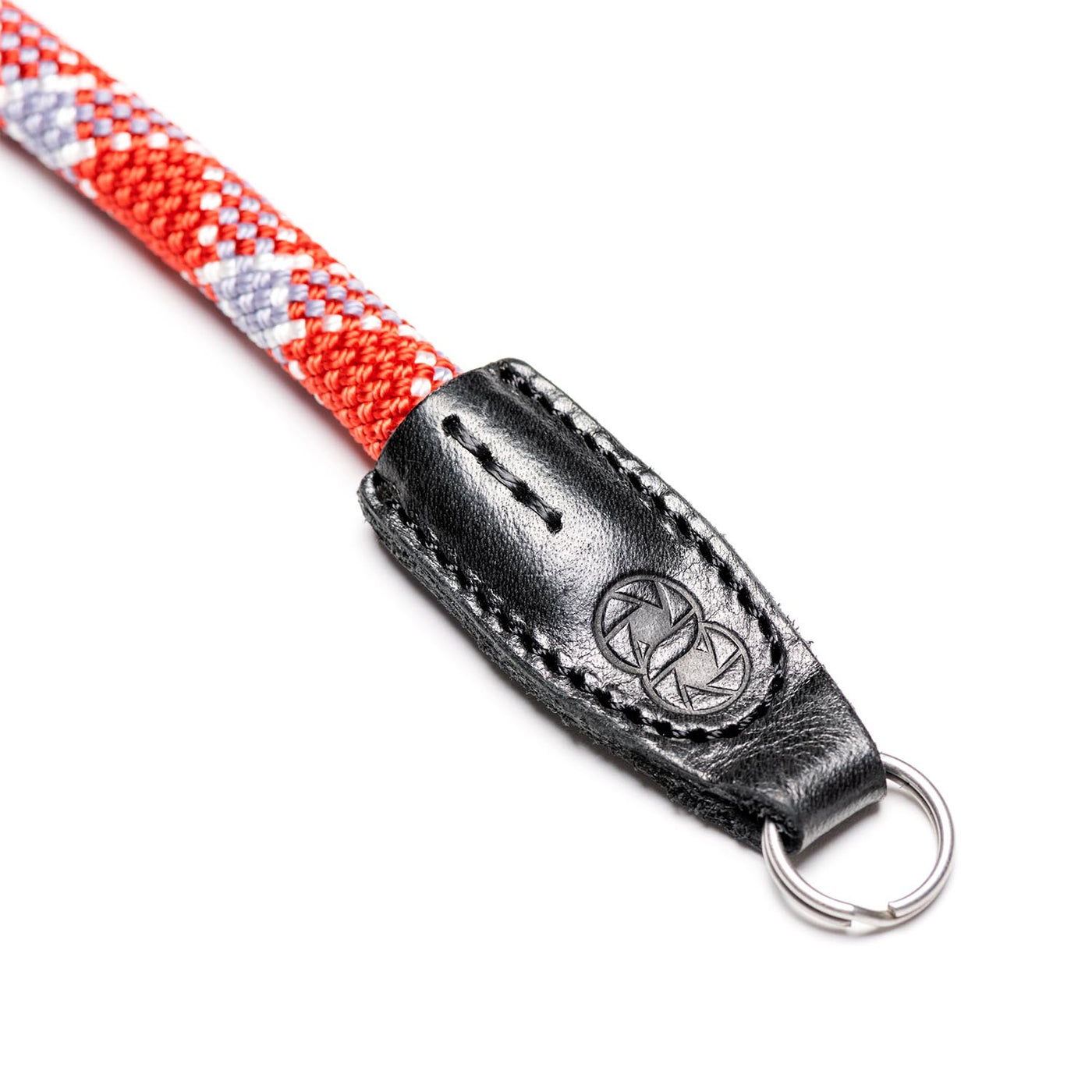 Leather end of rope strap with steel ring and COOPH embossing 