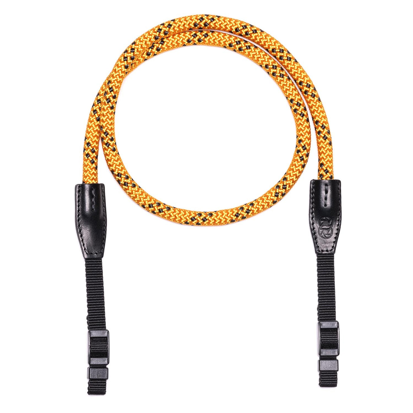 Rope Camera Strap in a loop with webbing end 